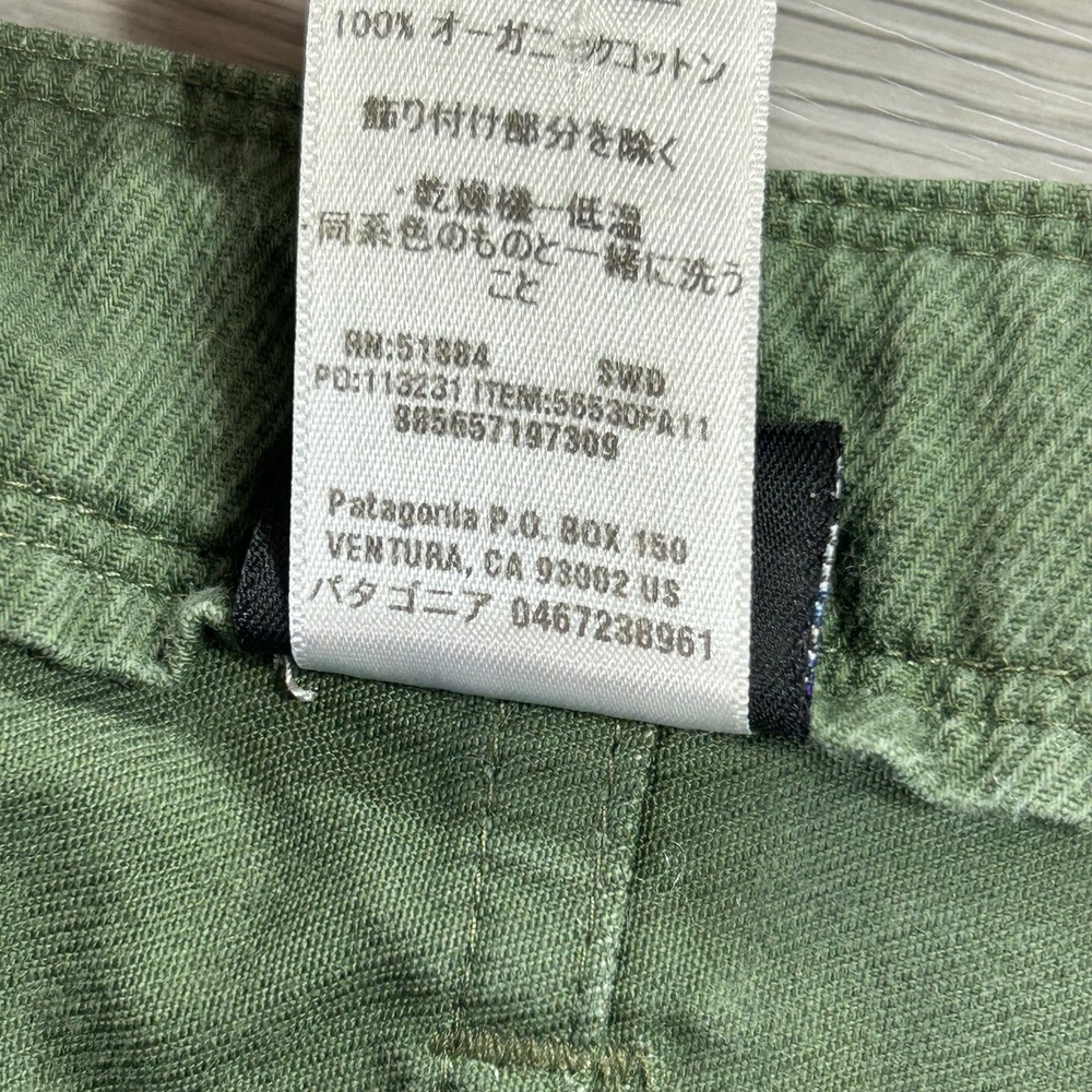 Patagonia Pants Womens 10 Green Cargo Organic Cotton Twill Relaxed Casual - Picture 6 of 13